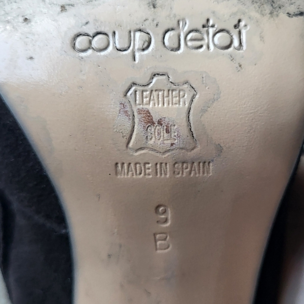 Coup D'Etat Chocolate Suede Tall Heeled Studded Zip Boots Size 9 B - Picture 8 of 11